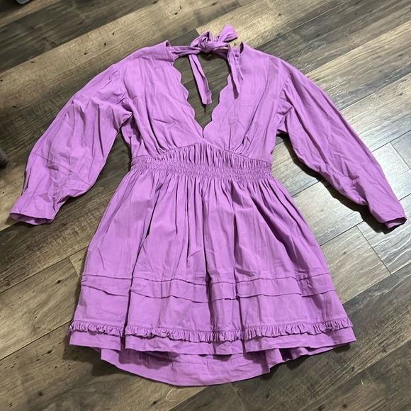 Free People Scallop Mini Dress - Picture 1 of 1